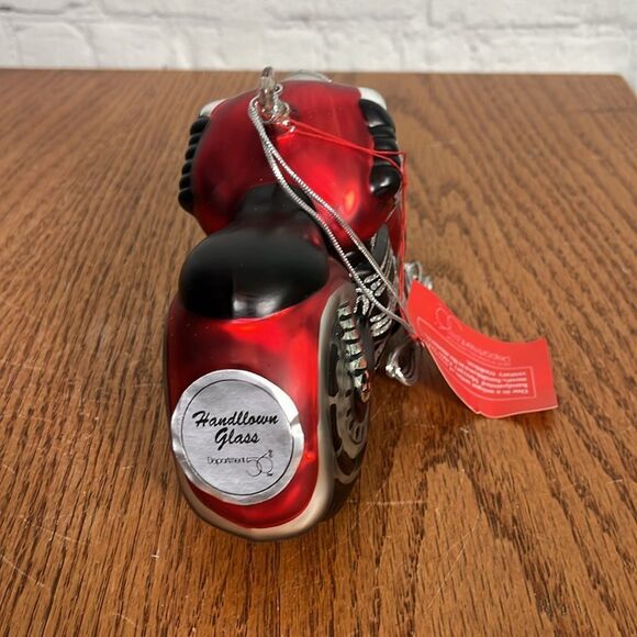 Department 56 Motorcycle Mercury Glass Christmas Ornament In Box 77042 - Picture 3 of 8